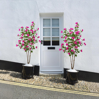 Artificial Bougainvillea Tree, 5 FT Faux Artificial Tree, Realistic Silk Flower Tree for Indoor Home Decor, Living Room, Entryway, Office & Farmhouse Decoration, Pink