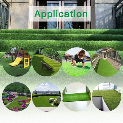 Realistic Deluxe Artificial Grass Synthetic Thick Lawn Turf Carpet (7 FT x 15 FT (105 Square FT))