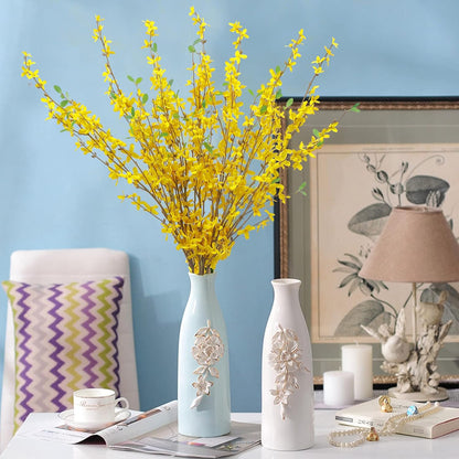 6Pcs Artificial Forsythia Flower Branches 39.4 Inch Long Stem