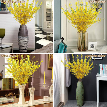 6Pcs Artificial Forsythia Flower Branches 39.4 Inch Long Stem