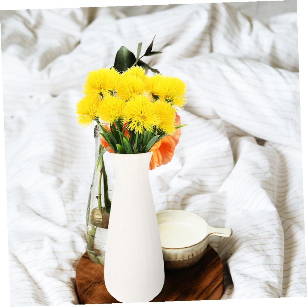 12 Pcs Realistic Artificial Dandelion Branches Faux Dandelion Flowers for Home Decor Wedding Party Office Dorm Photo Prop 9.84 Inch Simulated Ornament