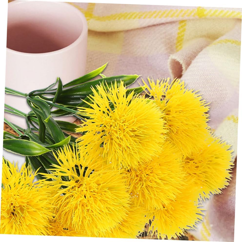 12 Pcs Realistic Artificial Dandelion Branches Faux Dandelion Flowers for Home Decor Wedding Party Office Dorm Photo Prop 9.84 Inch Simulated Ornament