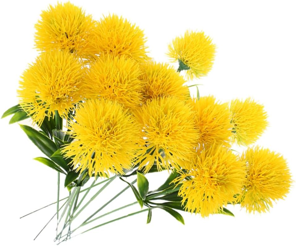 12 Pcs Realistic Artificial Dandelion Branches Faux Dandelion Flowers for Home Decor Wedding Party Office Dorm Photo Prop 9.84 Inch Simulated Ornament