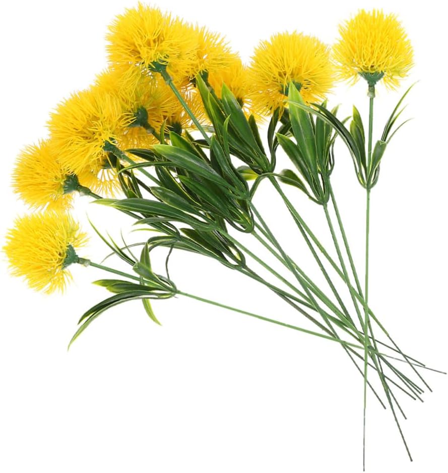 12 Pcs Realistic Artificial Dandelion Branches Faux Dandelion Flowers for Home Decor Wedding Party Office Dorm Photo Prop 9.84 Inch Simulated Ornament
