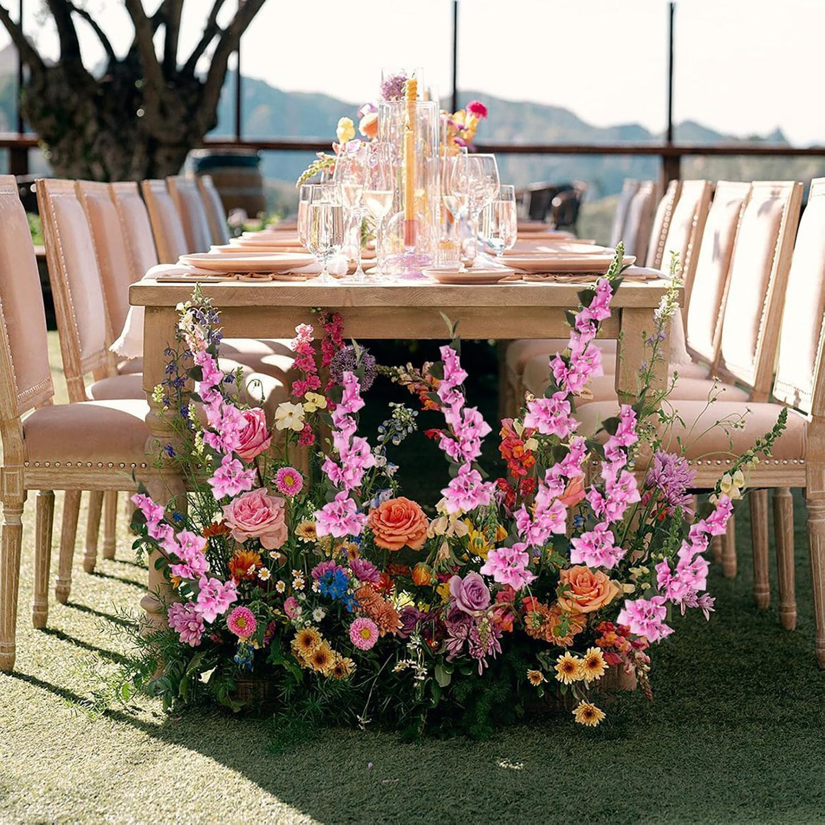 10PCS Artificial Flowers Bougainvillea Vines 29.50" Silk Bougainvillea Branches Deep Pink Faux Bougainvillea Long Stem Fake Flowers for Home Garden DIY Decor Wedding Centerpieces (Deep Pink)