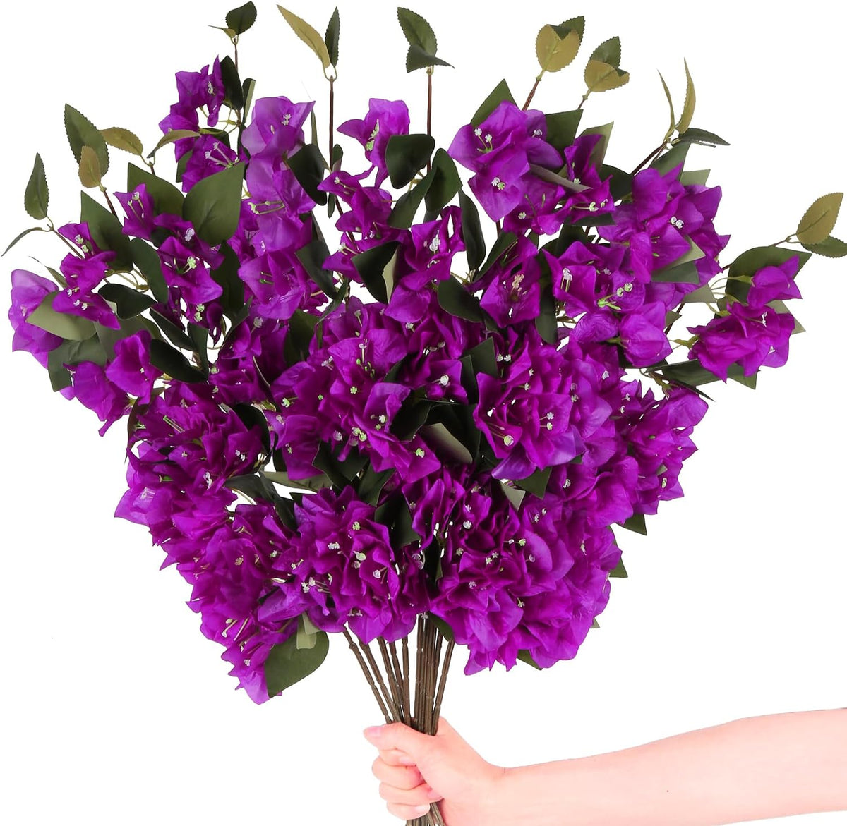 10PCS Artificial Flowers Bougainvillea Vines 29.50" Silk Bougainvillea Branches Deep Pink Faux Bougainvillea Long Stem Fake Flowers for Home Garden DIY Decor Wedding Centerpieces (Deep Pink)