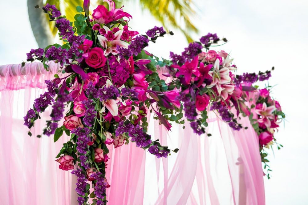 10PCS Artificial Flowers Bougainvillea Vines 29.50" Silk Bougainvillea Branches Deep Pink Faux Bougainvillea Long Stem Fake Flowers for Home Garden DIY Decor Wedding Centerpieces (Deep Pink)