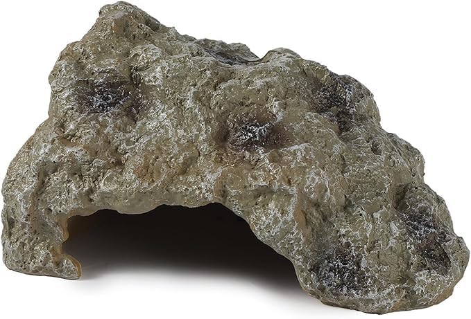 Reptile Hideout Cave Resin Simulation Rock Decor for Turtles, Lizards, Bearded Dragons, Snakes, and Geckos - Small Habitat Décor