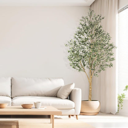 6ft Olive Trees Artificial Indoor with Realistic Appearance | Tall Faux Olive Tree with Natural Trunk, Lifelike Leaves, Sturdy Base - Fake Olive Trees for Modern Home Office Decor