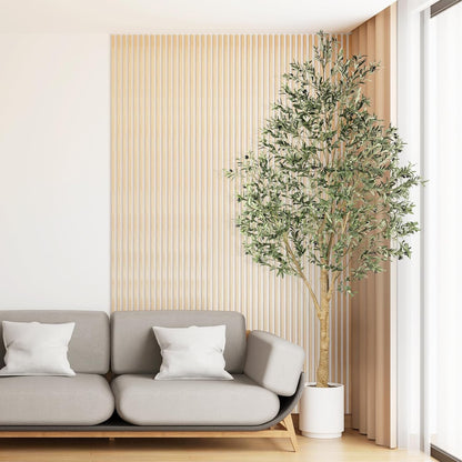 6ft Olive Trees Artificial Indoor with Realistic Appearance | Tall Faux Olive Tree with Natural Trunk, Lifelike Leaves, Sturdy Base - Fake Olive Trees for Modern Home Office Decor
