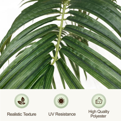 5ft Artificial Palm Tree Indoor Plant Tall Fake Tropical Paradise Palm Tree in Pot with Real Bark Design Faux Areca Palm Tree for Home Office Living Room Bedroom Farmhouse Modern Decor 2pcs