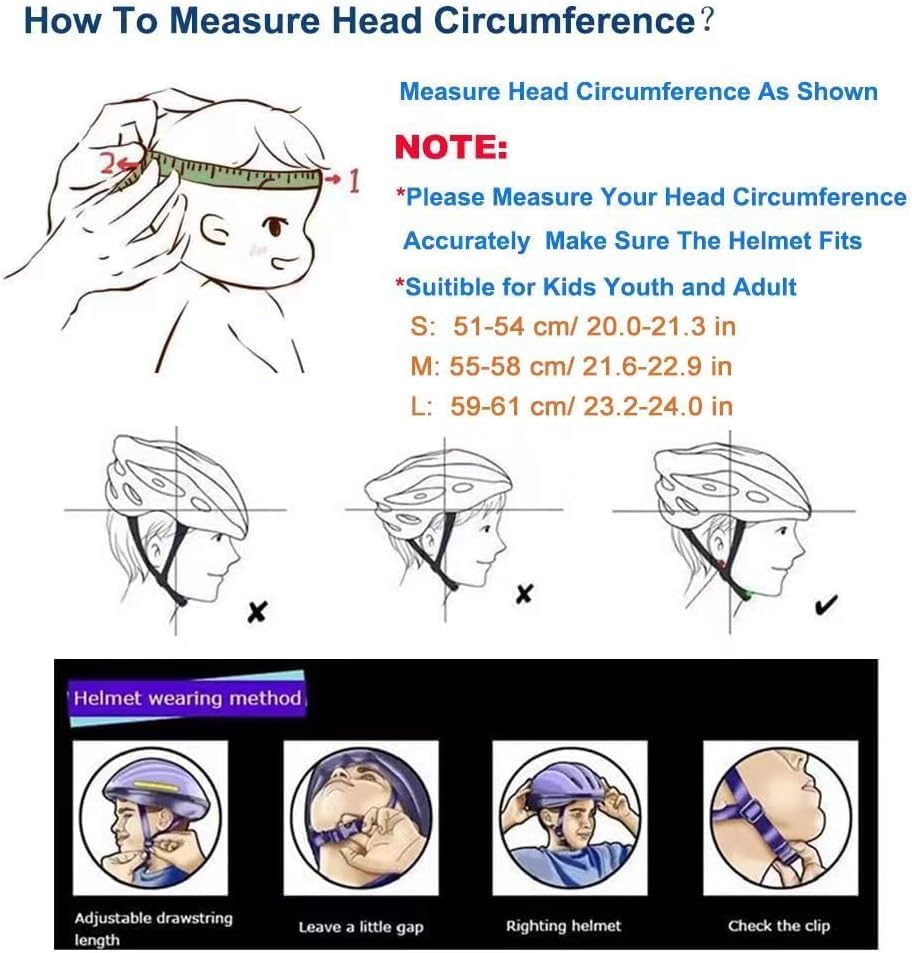 Bike Skateboard Helmet, 3 Sizes for Adult Youth Kids Women Men Boys Girls | Multi-Sport Certified Helmet for Scooter Bicycle Skate, Adjustable Lightweight Ventilated Helmet