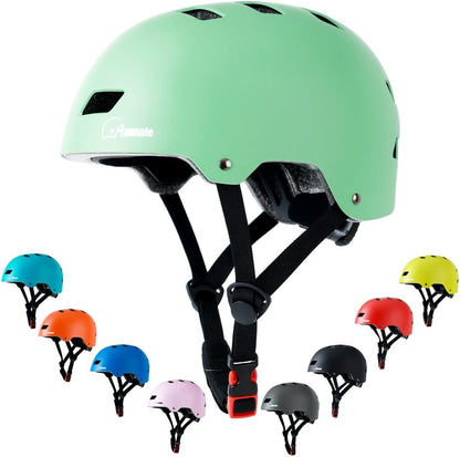 Bike Skateboard Helmet, 3 Sizes for Adult Youth Kids Women Men Boys Girls | Multi-Sport Certified Helmet for Scooter Bicycle Skate, Adjustable Lightweight Ventilated Helmet
