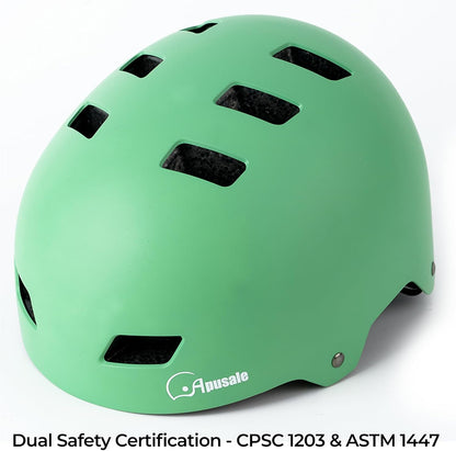 Bike Skateboard Helmet, 3 Sizes for Adult Youth Kids Women Men Boys Girls | Multi-Sport Certified Helmet for Scooter Bicycle Skate, Adjustable Lightweight Ventilated Helmet
