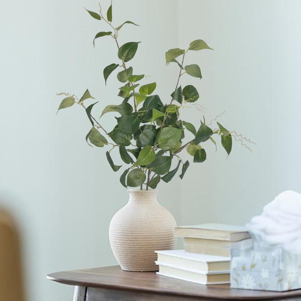 3 Bunches 27.5inch Artificial Peach Branches Faux Fruit Realistic Fruit Bouquet Fake Peach Stem with Green Leaves for Vase Kitchen Display Home Wedding Party Farmhouse Garden Table Centerpiece Decor