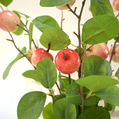 3 Bunches 27.5inch Artificial Peach Branches Faux Fruit Realistic Fruit Bouquet Fake Peach Stem with Green Leaves for Vase Kitchen Display Home Wedding Party Farmhouse Garden Table Centerpiece Decor