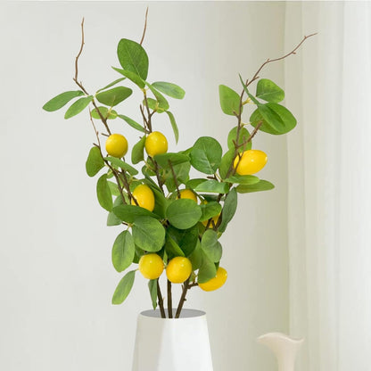 3 Bunches 27.5inch Artificial Peach Branches Faux Fruit Realistic Fruit Bouquet Fake Peach Stem with Green Leaves for Vase Kitchen Display Home Wedding Party Farmhouse Garden Table Centerpiece Decor