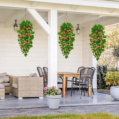 Fake Hanging Plants, 2pcs Artificial Pothos Vines Faux Plants Greenery for Wall Home Living Room Office Indoor Outdoor Decor (No Baskets)