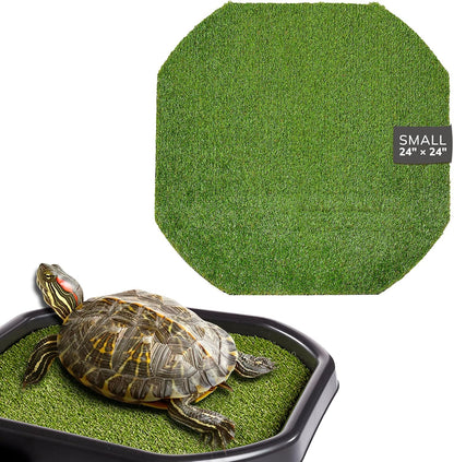 Artificial Grass Large Insert for Turtle Soaking Tray - Dry Zone Basking Mat for Tortoises and Reptiles - Durable Non-Slip Turf Liner for Habitat Setup (Tray not Included)