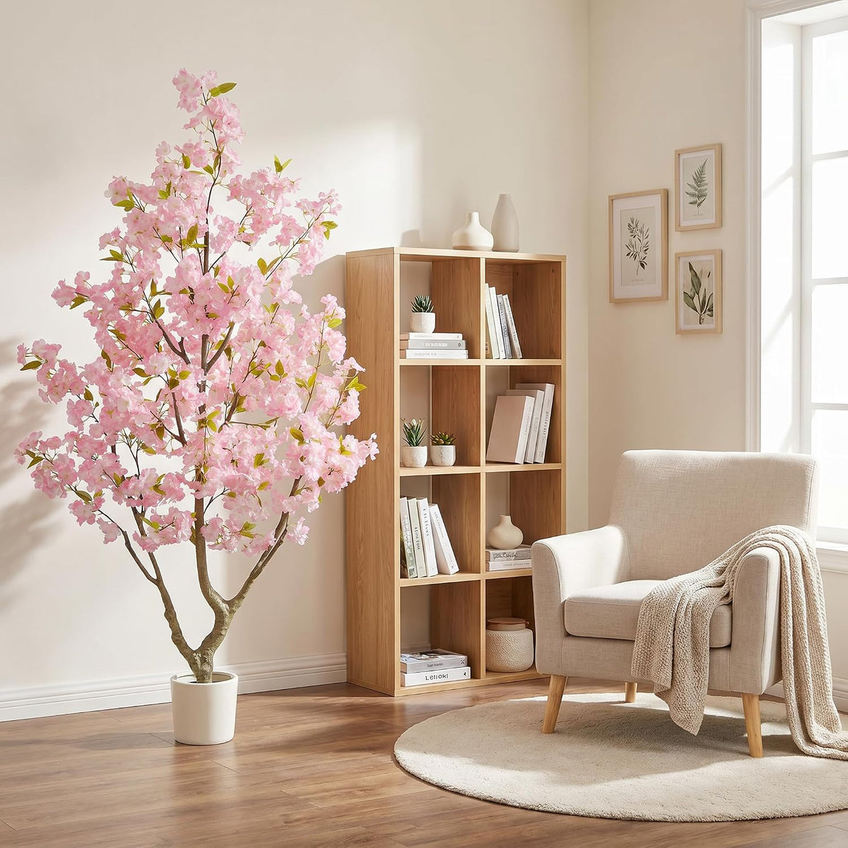 Artificial Cherry Blossom Tree 6ft Sakura with White Planter