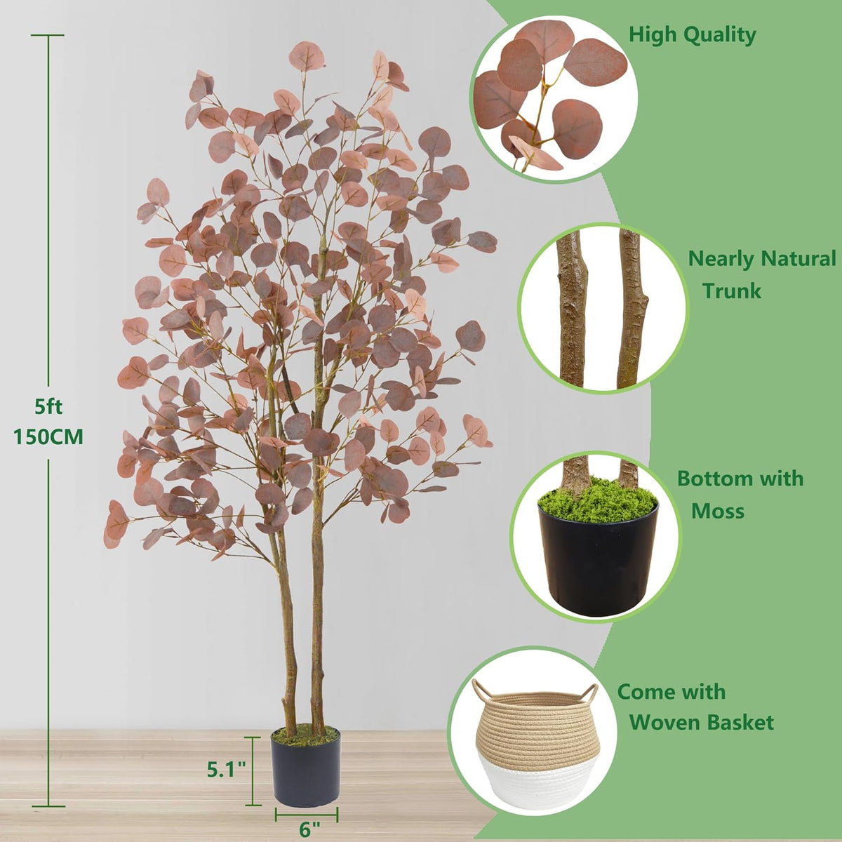 Artificial Cherry Blossom Tree 6ft Sakura with White Planter