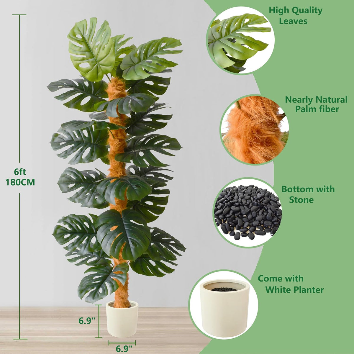 Artificial Cherry Blossom Tree 6ft Sakura with White Planter