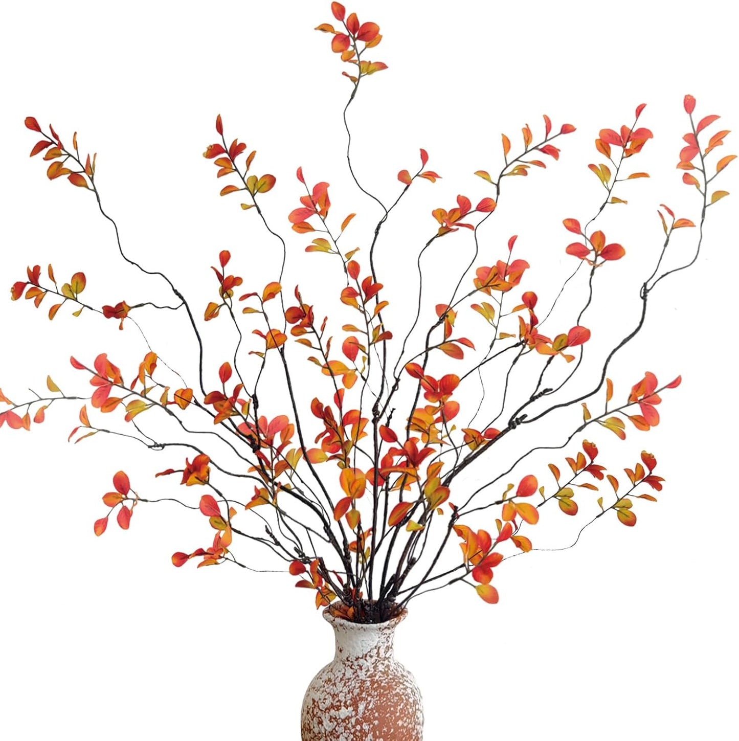 4 Pcs Artificial Ficus Branches Faux Eucalyptus Stems, 47.2 Inch Fake Greenery Stems Artificial Plants for Vase Filler Decoration, Fake Leaves Branches Centerpieces Decor
