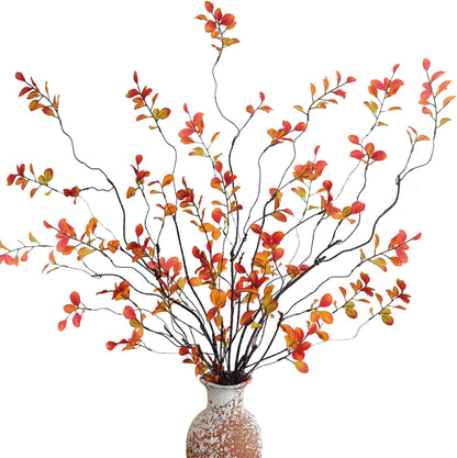 4 Pcs Artificial Ficus Branches Faux Eucalyptus Stems, 47.2 Inch Fake Greenery Stems Artificial Plants for Vase Filler Decoration, Fake Leaves Branches Centerpieces Decor