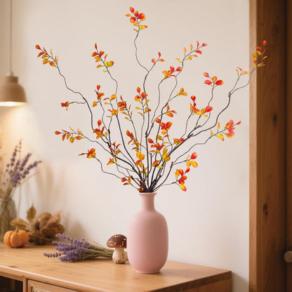 4 Pcs Artificial Ficus Branches Faux Eucalyptus Stems, 47.2 Inch Fake Greenery Stems Artificial Plants for Vase Filler Decoration, Fake Leaves Branches Centerpieces Decor