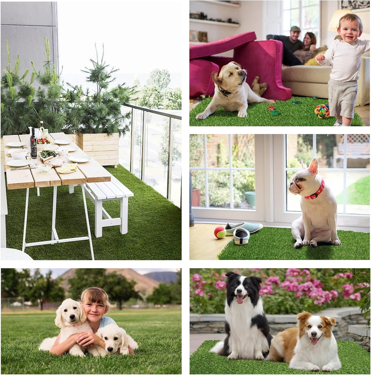 43.3 x 29.5 Inches Fake Grass Pee for Dogs Artificial Grass Rug Turf for Puppy Potty Training Washable Grass Mat Pee Grass for Dog Potty Tray