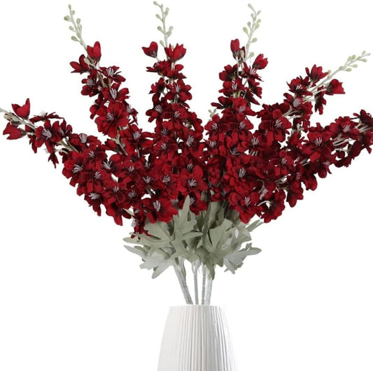 33.5in 6pcs Fake Flowers Delphinium Artificial Flowers Silk Flowers Larkspur Artificial Flowers Long Stem Flowers for Tall Vase Home Wedding Party Decor (Light Blue)