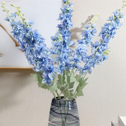 33.5in 6pcs Fake Flowers Delphinium Artificial Flowers Silk Flowers Larkspur Artificial Flowers Long Stem Flowers for Tall Vase Home Wedding Party Decor (Light Blue)