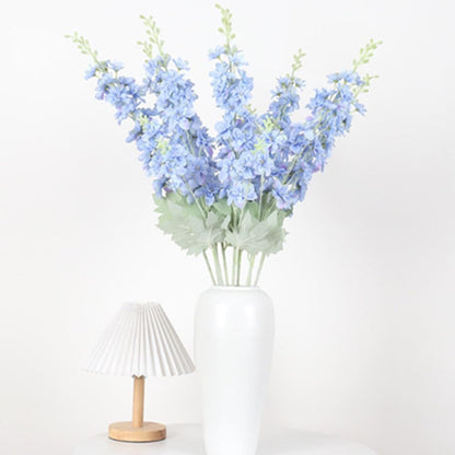 33.5in 6pcs Fake Flowers Delphinium Artificial Flowers Silk Flowers Larkspur Artificial Flowers Long Stem Flowers for Tall Vase Home Wedding Party Decor (Light Blue)