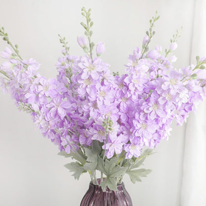 33.5in 6pcs Fake Flowers Delphinium Artificial Flowers Silk Flowers Larkspur Artificial Flowers Long Stem Flowers for Tall Vase Home Wedding Party Decor (Light Blue)