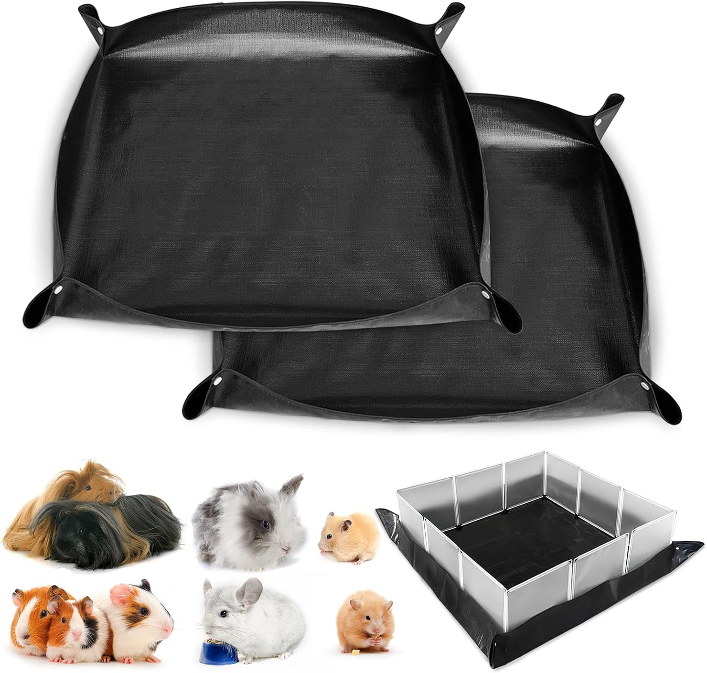 59"x59" Thickening Waterproof Pet Playpen Mat, Guinea Pig Cage Liner Washable Tarp Bottom Reusable Base for Rabbits, Bunny, Ferrets and Other Small Animals, 1 PCS