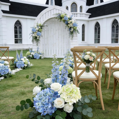 3pcs Lush Real Touch Hydrangea Artificial Flowers,Blue | 6.5" Flower Head, 24.8" Faux Bloom Flowers Stems for Home DIY Wedding Bouquet Arrangements Centerpieces Party Decor