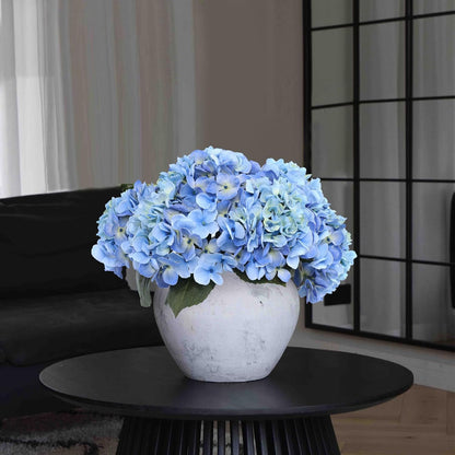 3pcs Lush Real Touch Hydrangea Artificial Flowers,Blue | 6.5" Flower Head, 24.8" Faux Bloom Flowers Stems for Home DIY Wedding Bouquet Arrangements Centerpieces Party Decor