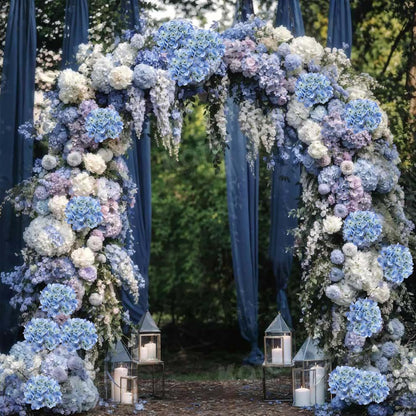 3pcs Lush Real Touch Hydrangea Artificial Flowers,Blue | 6.5" Flower Head, 24.8" Faux Bloom Flowers Stems for Home DIY Wedding Bouquet Arrangements Centerpieces Party Decor