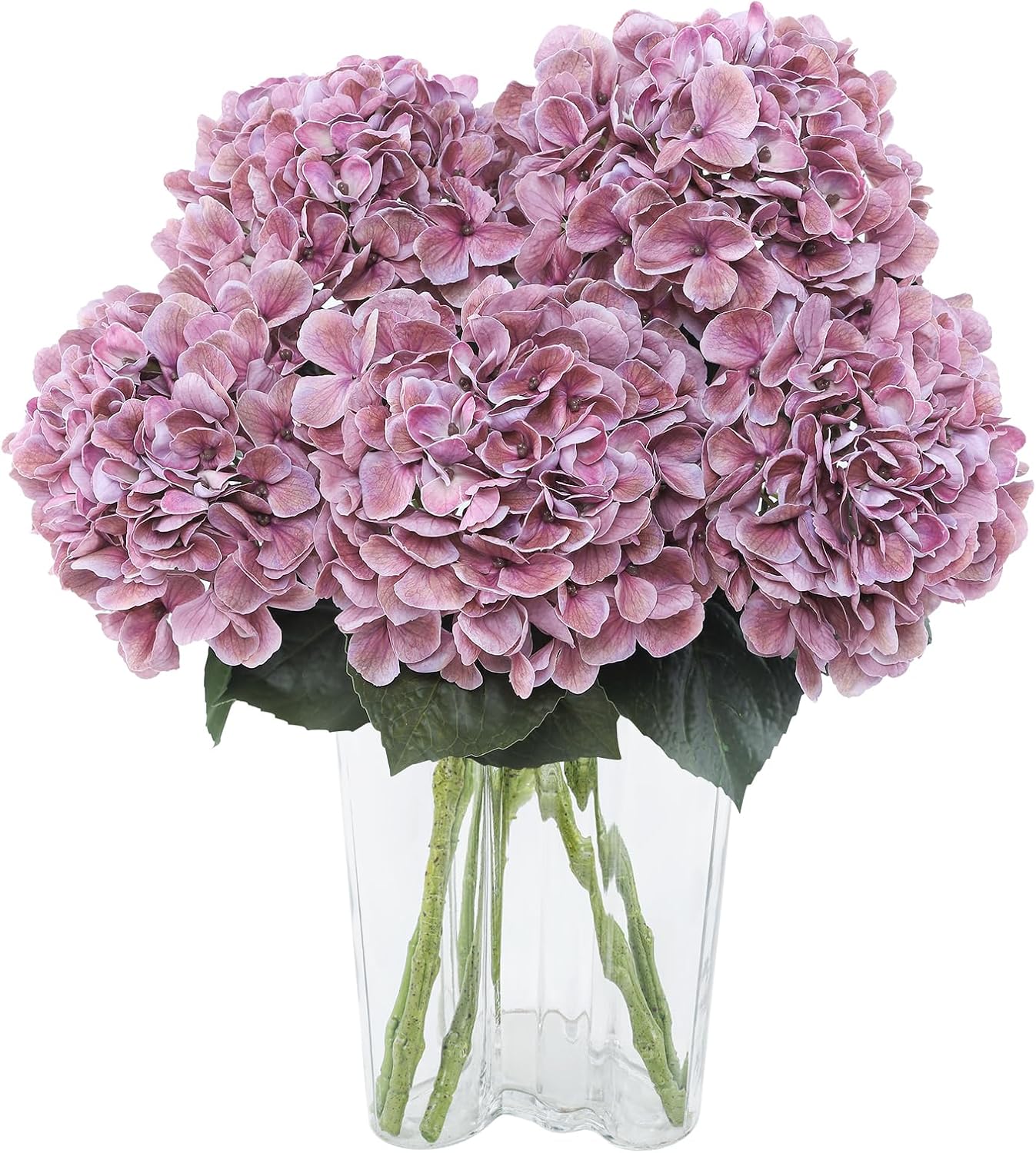 3pcs Lush Real Touch Hydrangea Artificial Flowers,Blue | 6.5" Flower Head, 24.8" Faux Bloom Flowers Stems for Home DIY Wedding Bouquet Arrangements Centerpieces Party Decor