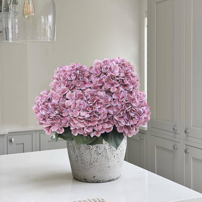 3pcs Lush Real Touch Hydrangea Artificial Flowers,Blue | 6.5" Flower Head, 24.8" Faux Bloom Flowers Stems for Home DIY Wedding Bouquet Arrangements Centerpieces Party Decor