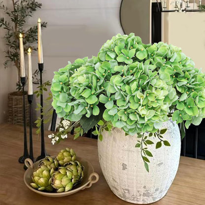 3pcs Lush Real Touch Hydrangea Artificial Flowers,Blue | 6.5" Flower Head, 24.8" Faux Bloom Flowers Stems for Home DIY Wedding Bouquet Arrangements Centerpieces Party Decor
