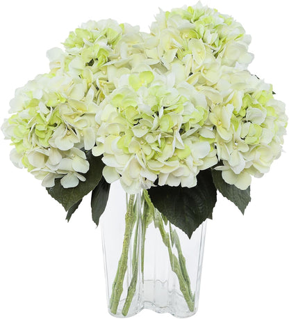 3pcs Lush Real Touch Hydrangea Artificial Flowers,Blue | 6.5" Flower Head, 24.8" Faux Bloom Flowers Stems for Home DIY Wedding Bouquet Arrangements Centerpieces Party Decor