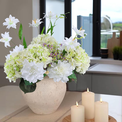3pcs Lush Real Touch Hydrangea Artificial Flowers,Blue | 6.5" Flower Head, 24.8" Faux Bloom Flowers Stems for Home DIY Wedding Bouquet Arrangements Centerpieces Party Decor