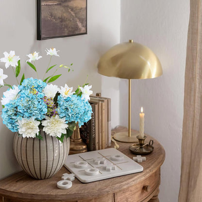 3pcs Lush Real Touch Hydrangea Artificial Flowers,Blue | 6.5" Flower Head, 24.8" Faux Bloom Flowers Stems for Home DIY Wedding Bouquet Arrangements Centerpieces Party Decor