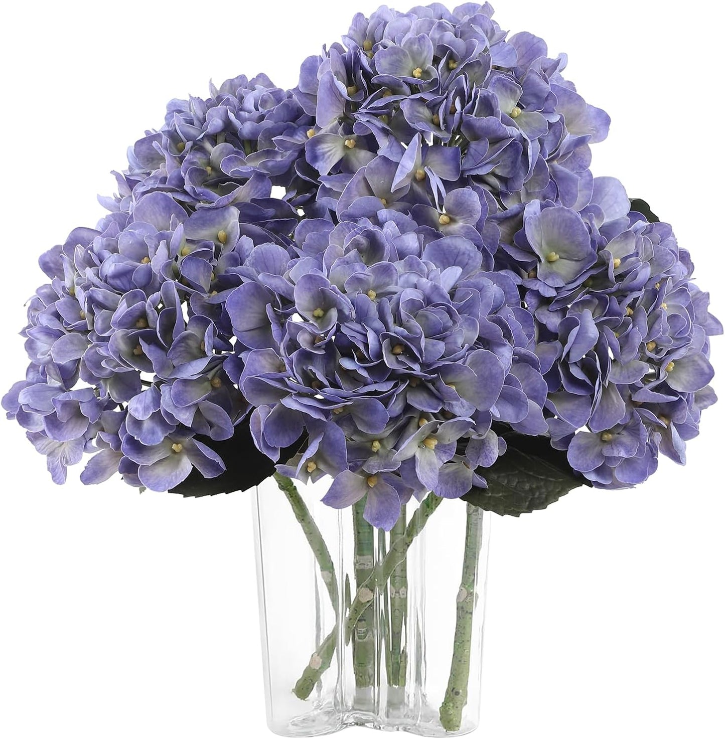 3pcs Lush Real Touch Hydrangea Artificial Flowers,Blue | 6.5" Flower Head, 24.8" Faux Bloom Flowers Stems for Home DIY Wedding Bouquet Arrangements Centerpieces Party Decor