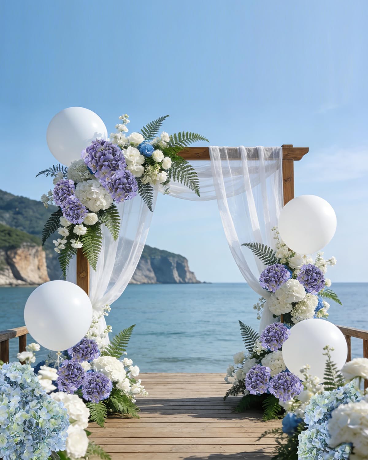3pcs Lush Real Touch Hydrangea Artificial Flowers,Blue | 6.5" Flower Head, 24.8" Faux Bloom Flowers Stems for Home DIY Wedding Bouquet Arrangements Centerpieces Party Decor