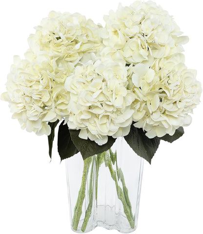 3pcs Lush Real Touch Hydrangea Artificial Flowers,Blue | 6.5" Flower Head, 24.8" Faux Bloom Flowers Stems for Home DIY Wedding Bouquet Arrangements Centerpieces Party Decor