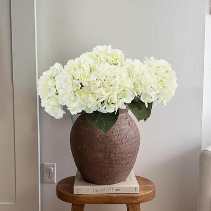 3pcs Lush Real Touch Hydrangea Artificial Flowers,Blue | 6.5" Flower Head, 24.8" Faux Bloom Flowers Stems for Home DIY Wedding Bouquet Arrangements Centerpieces Party Decor