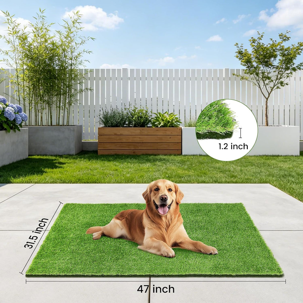 48" x 32" Premium Artificial Grass Mat for Dogs Cats