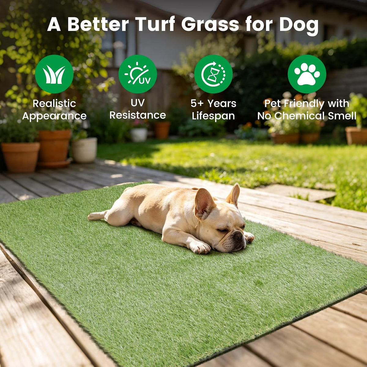 48" x 32" Premium Artificial Grass Mat for Dogs Cats